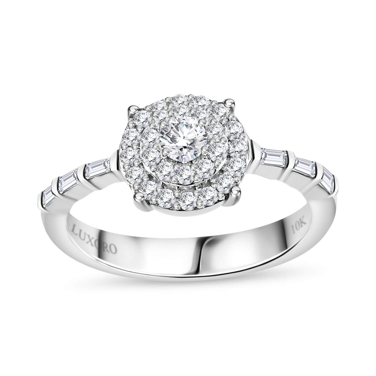 Luxoro 10K White Gold G-H I3 Diamond Ring (Size 9.0) 0.50 ctw image number 0