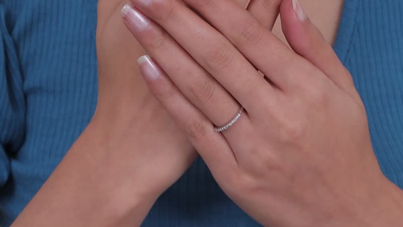 Diamond Accent Ring in Platinum Over Sterling Silver (Size 8.0) 0.05 ctw