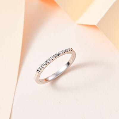 Diamond Accent Ring in Platinum Over Sterling Silver (Size 6) 0.05 ctw