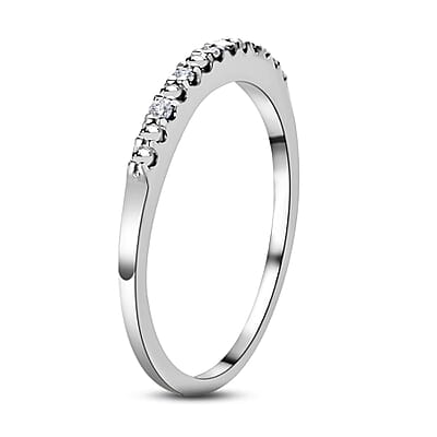 Diamond Accent Ring in Platinum Over Sterling Silver (Size 6) 0.05 ctw