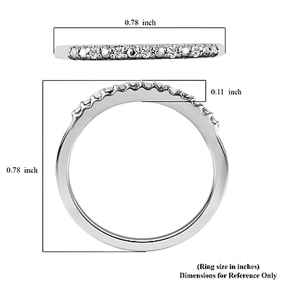 Diamond Accent Ring in Platinum Over Sterling Silver (Size 6) 0.05 ctw