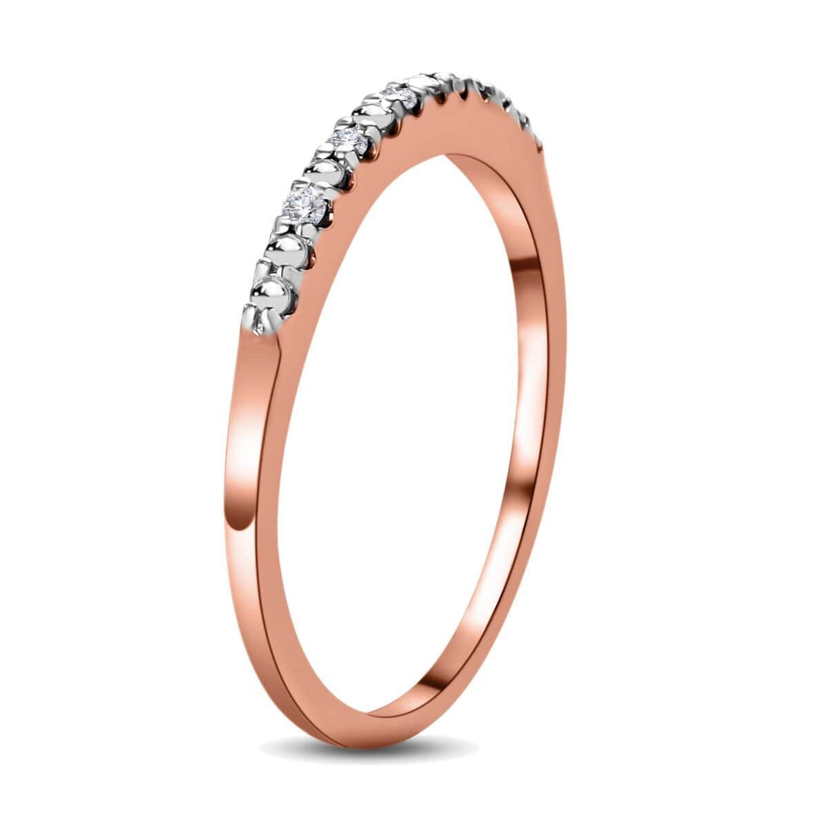 Diamond Accent Half Eternity Band Ring in Vermeil Rose Gold Over Sterling Silver (Size 6.0) 0.05 ctw image number 3