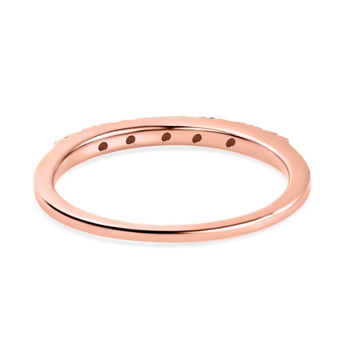 Diamond Accent Half Eternity Band Ring in Vermeil Rose Gold Over Sterling Silver (Size 6.0) 0.05 ctw image number 4