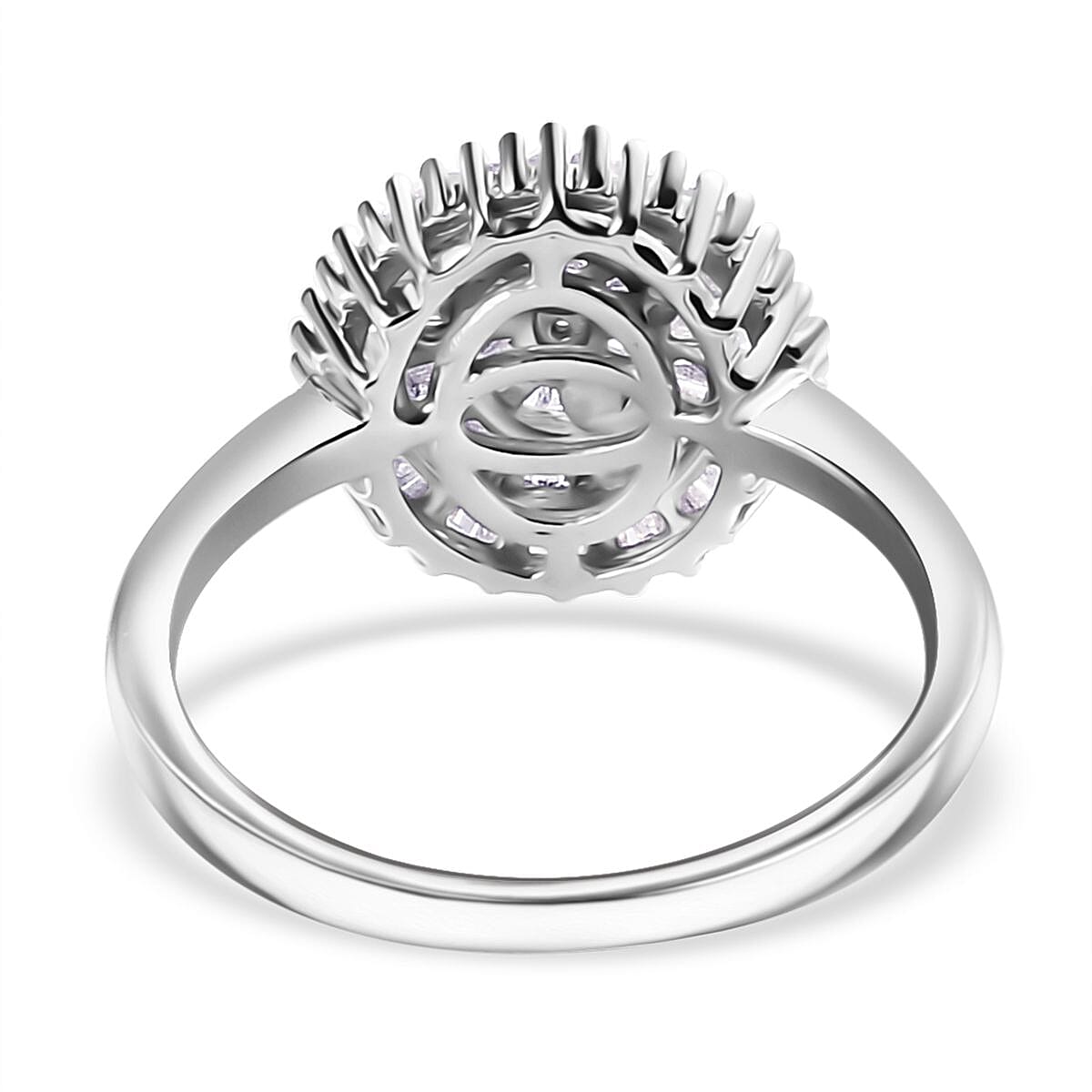 Diamond Ring in Platinum Over Sterling Silver (Size 6.0) 0.50 ctw