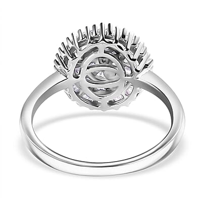 Diamond Ring in Platinum Over Sterling Silver (Size 6.0) 0.50 ctw