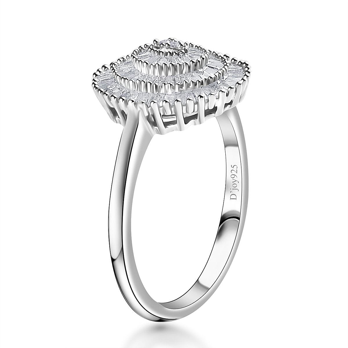 Diamond Ring in Platinum Over Sterling Silver (Size 8.0) 0.50 ctw image number 3