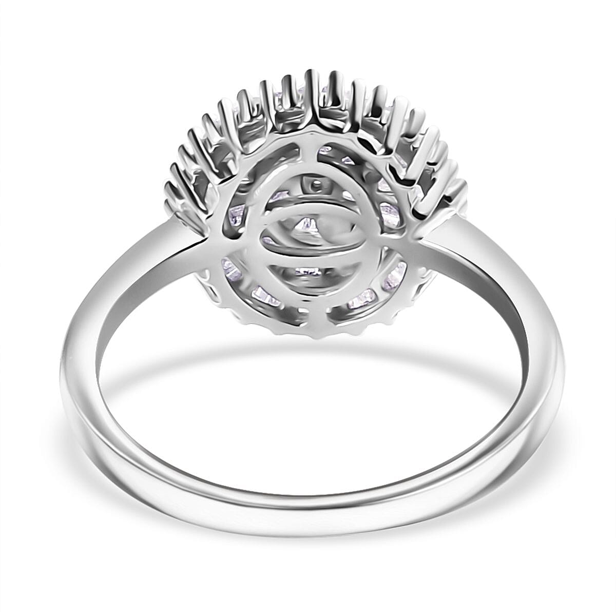 Diamond Ring in Platinum Over Sterling Silver (Size 8.0) 0.50 ctw image number 4