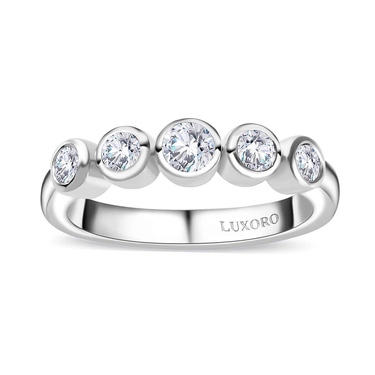 Luxoro 10K White Gold G-H I3 Diamond Bubble Ring (Size 6.0) 0.50 ctw image number 0
