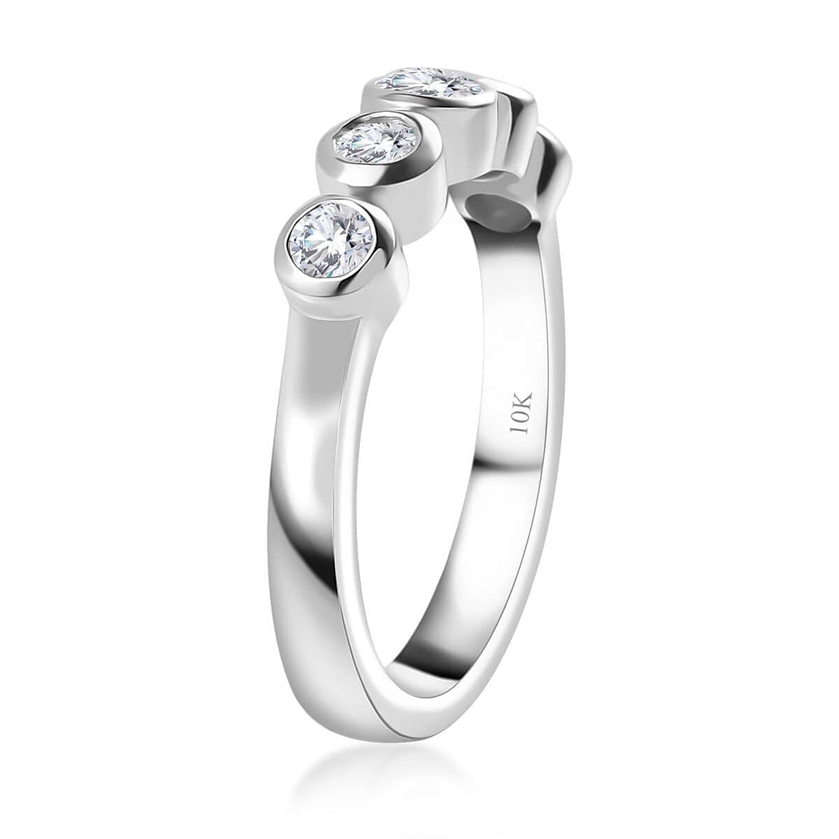 Luxoro 10K White Gold G-H I3 Diamond Bubble Ring (Size 6.0) 0.50 ctw image number 3