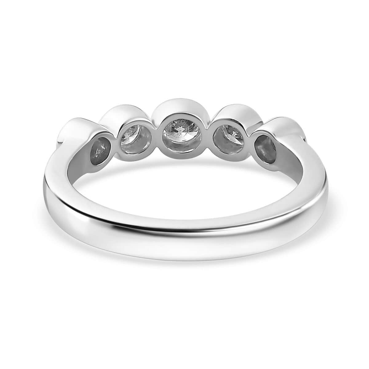 Luxoro 10K White Gold G-H I3 Diamond Bubble Ring (Size 6.0) 0.50 ctw image number 4