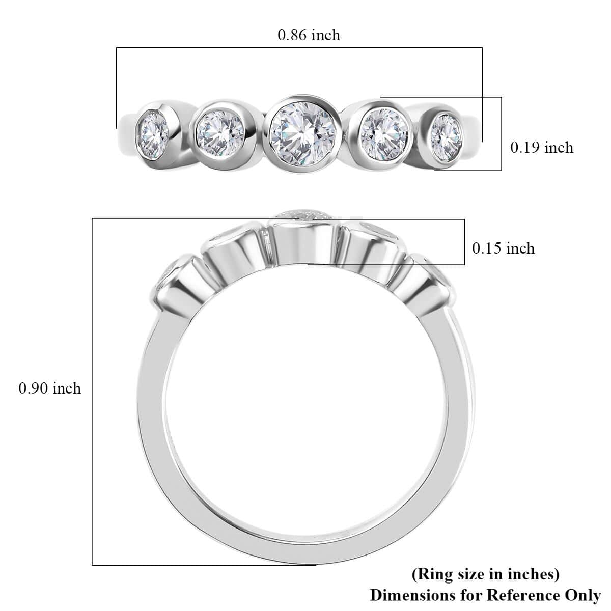 Luxoro 10K White Gold G-H I3 Diamond Bubble Ring (Size 6.0) 0.50 ctw image number 5