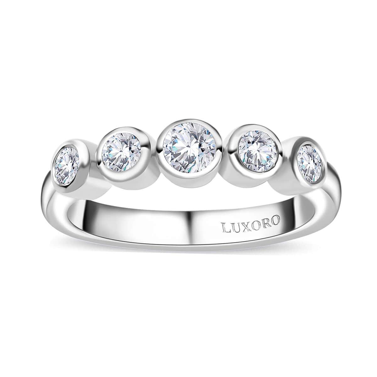 Luxoro 10K White Gold G-H I3 Diamond Bubble Ring (Size 7.0) 0.50 ctw image number 0