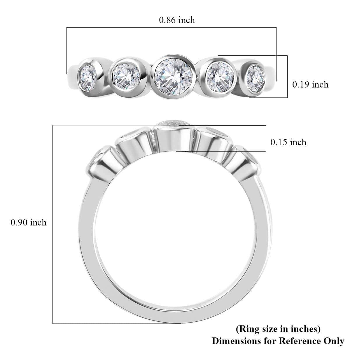 Luxoro 10K White Gold G-H I3 Diamond Bubble Ring (Size 7.0) 0.50 ctw image number 5