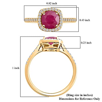 Certified & Appraised Luxoro 14K Yellow Gold AAA Mozambique Ruby and I2 Diamond Ring (Size 10.0) 1.85 ctw