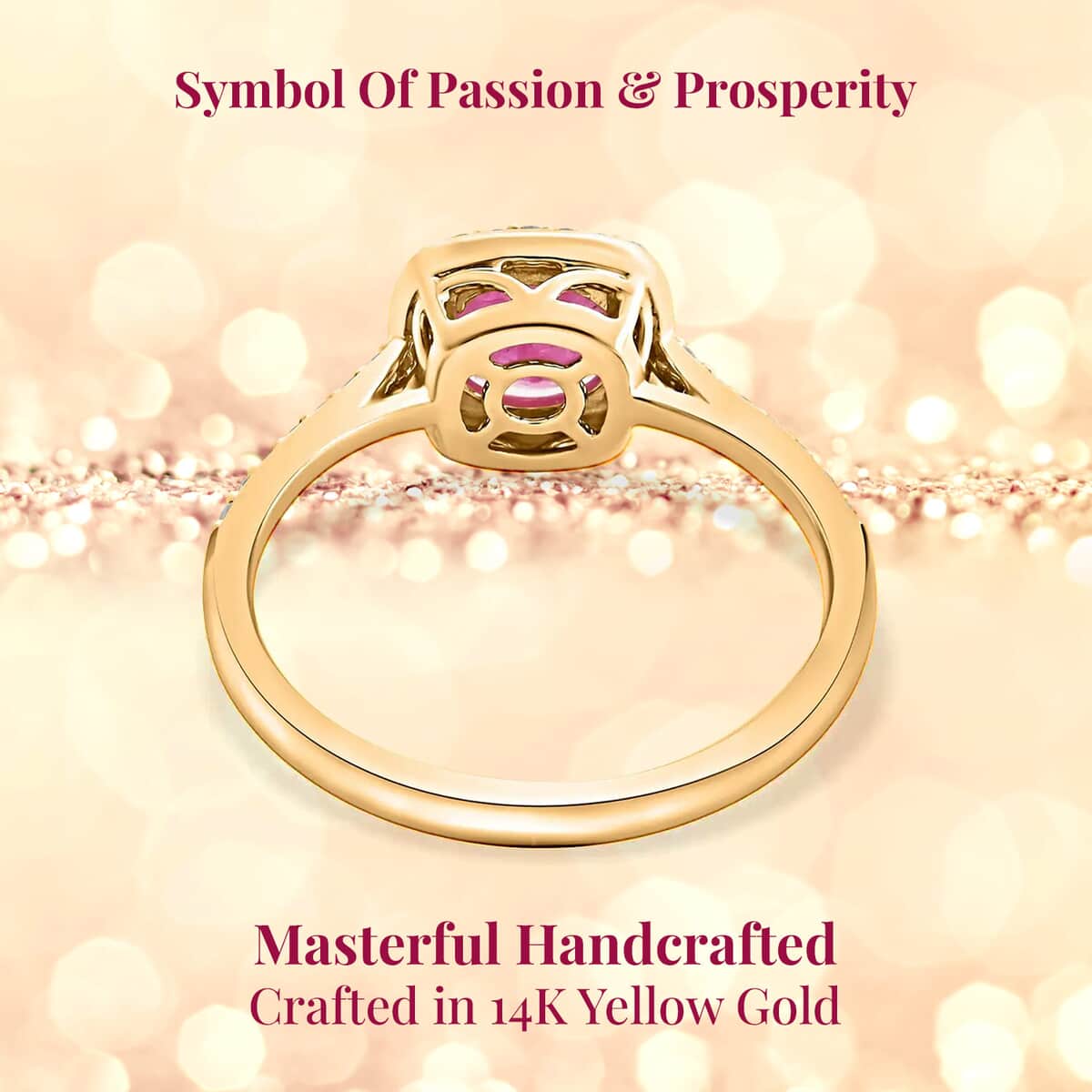 Certified & Appraised Luxoro 14K Yellow Gold AAA Mozambique Ruby and I2 Diamond Ring (Size 6.0) 1.85 ctw image number 3
