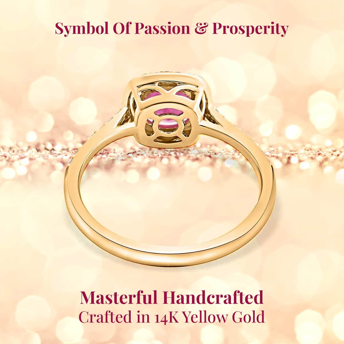 Certified & Appraised Luxoro 14K Yellow Gold AAA Mozambique Ruby and I2 Diamond Ring (Size 8.0) 1.85 ctw image number 3