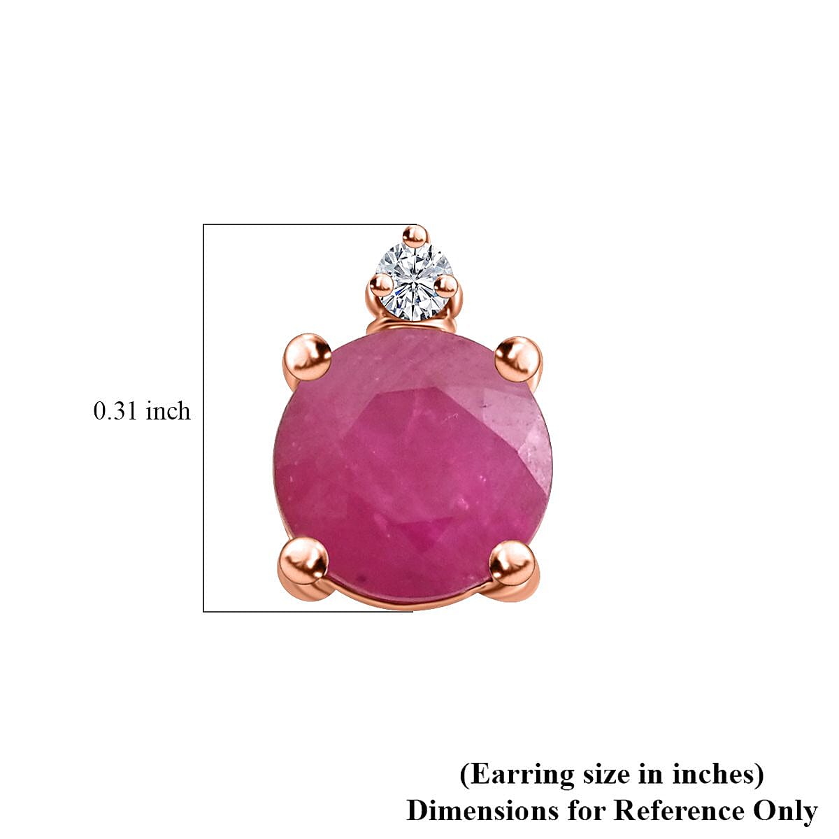 Certified & Appraised Luxoro 10K Rose Gold AAA Montepuez Ruby and I2 Diamond Earrings 2.00 ctw