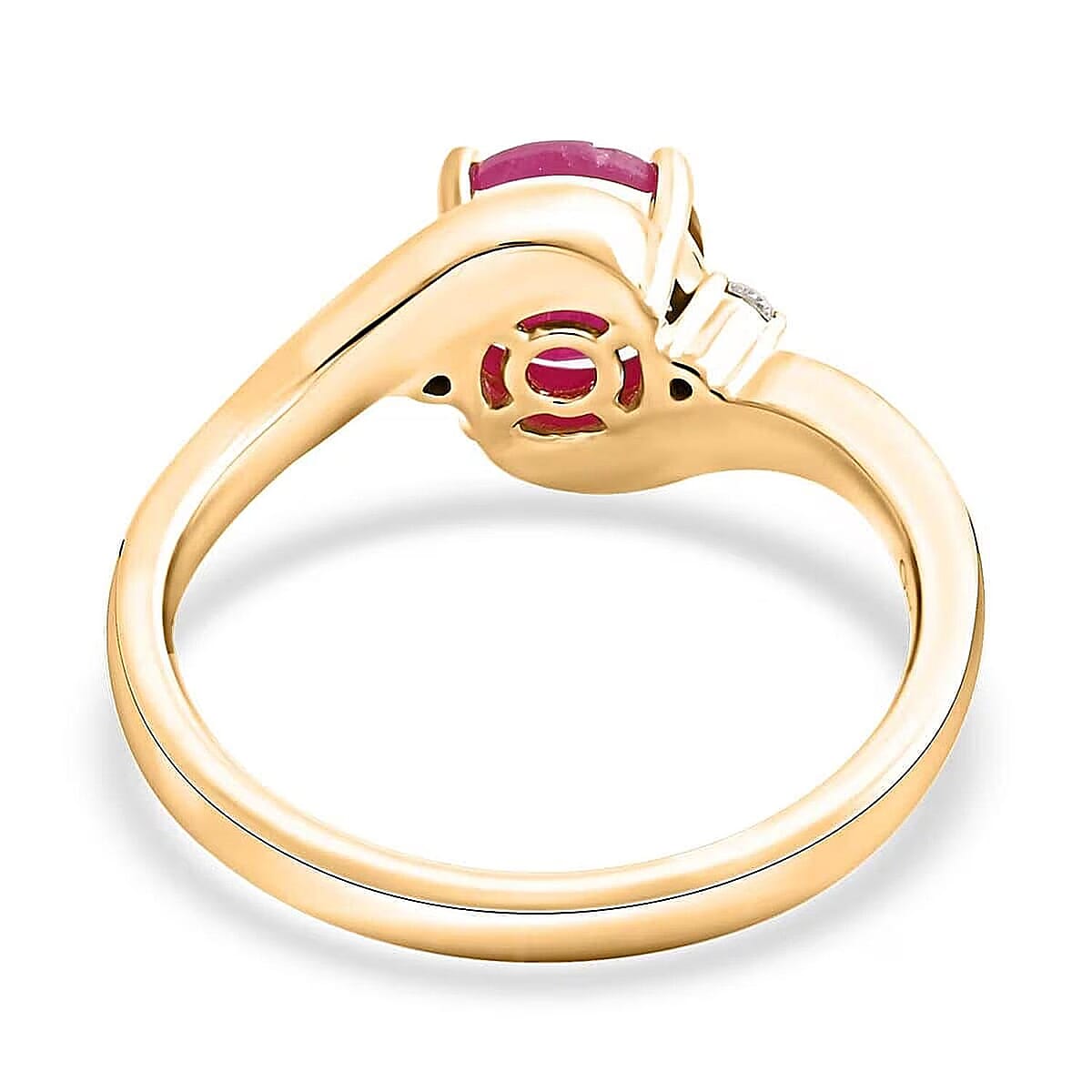 Certified & Appraised Luxoro 14K Yellow Gold AAA Mozambique Ruby and I2 Diamond Ring (Size 10.0) 1.80 ctw image number 6