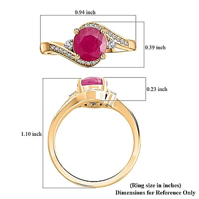 Certified & Appraised Luxoro 14K Yellow Gold AAA Montepuez Ruby and I2 Diamond Ring (Size 8.0) 1.80 ctw