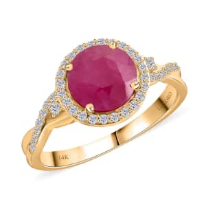 Certified & Appraised Luxoro 14K Yellow Gold AAA Mozambique Ruby and I2 Diamond Ring (Size 10.0) 4.30 Grams 2.75 ctw