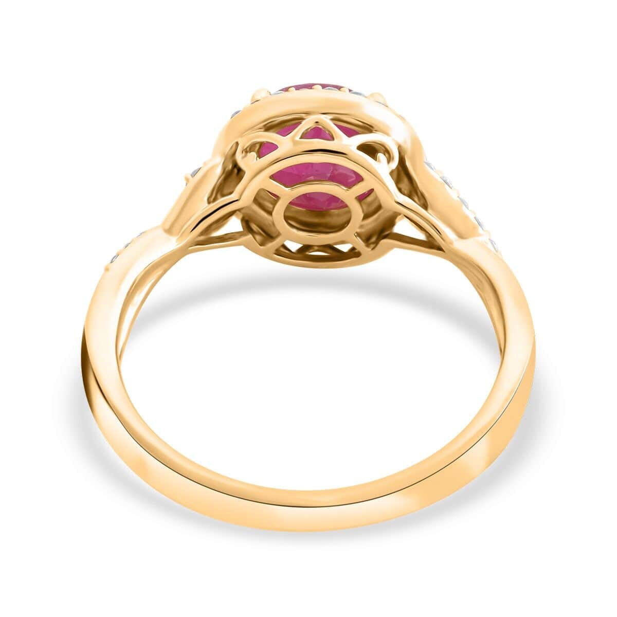 Certified & Appraised Luxoro 14K Yellow Gold AAA Mozambique Ruby, Diamond (I2) (0.26 cts) Ring (Size 10.5) (4.30 g) 2.75 ctw image number 4