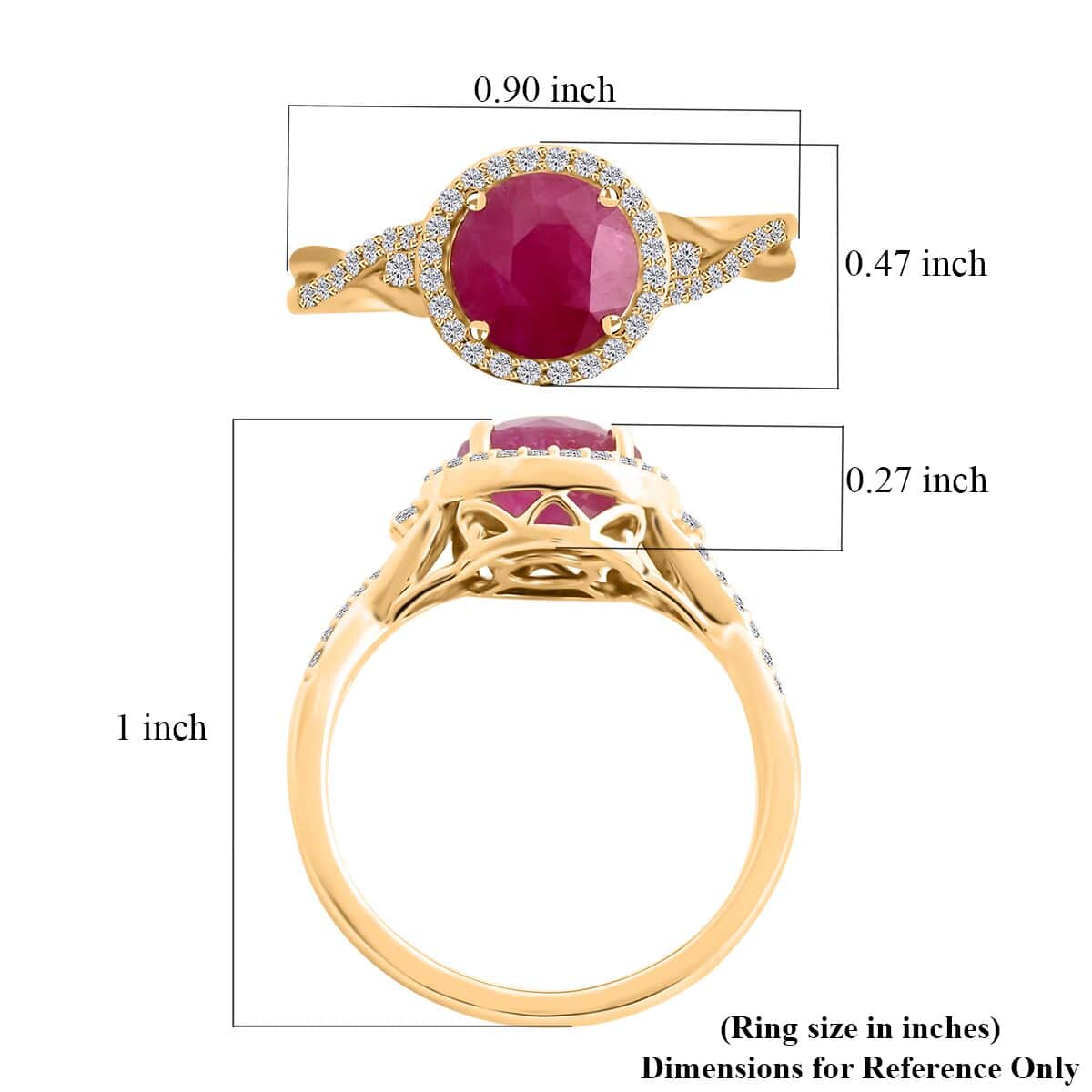 Certified & Appraised Luxoro 14K Yellow Gold AAA Mozambique Ruby and I2 Diamond Ring (Size 8.0) 4.30 Grams 2.75 ctw image number 5