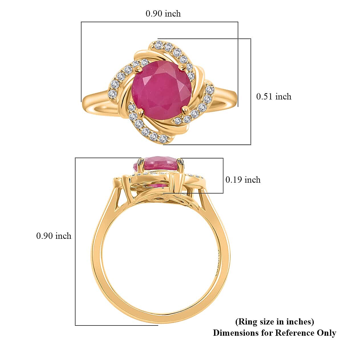 Certified & Appraised Luxoro AAA Mozambique Ruby and I2 Diamond 2.15 ctw Ring in 14K Yellow Gold (Size 10.0) 4.10 Grams