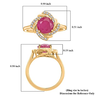 Certified & Appraised Luxoro AAA Mozambique Ruby and I2 Diamond 2.15 ctw Ring in 14K Yellow Gold (Size 10.0) 4.10 Grams