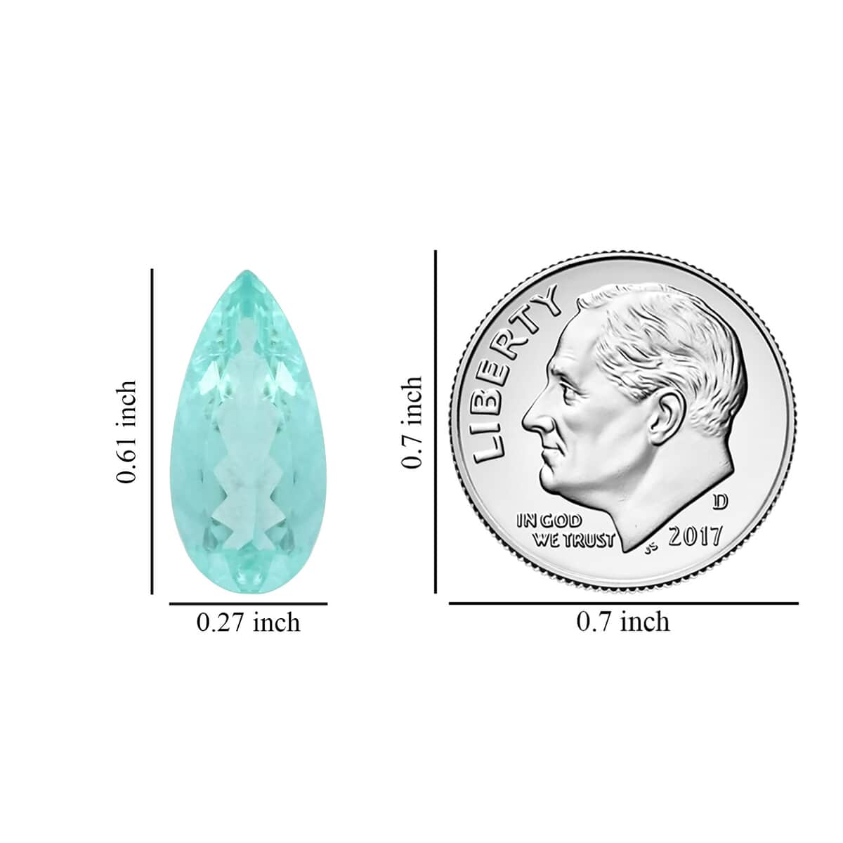 Certified & Appraised AAAA Paraiba Tourmaline (Pear 15.5x7mm) 2.63 ctw image number 3