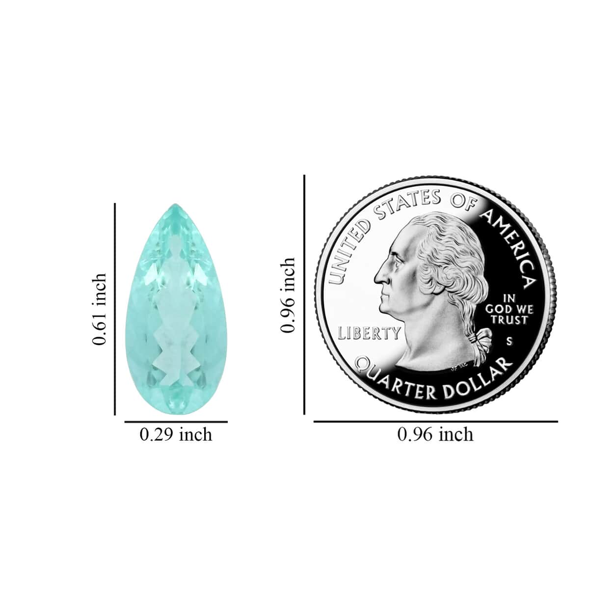 Certified & Appraised AAAA Paraiba Tourmaline (Pear 15.5x7mm) 2.63 ctw image number 4