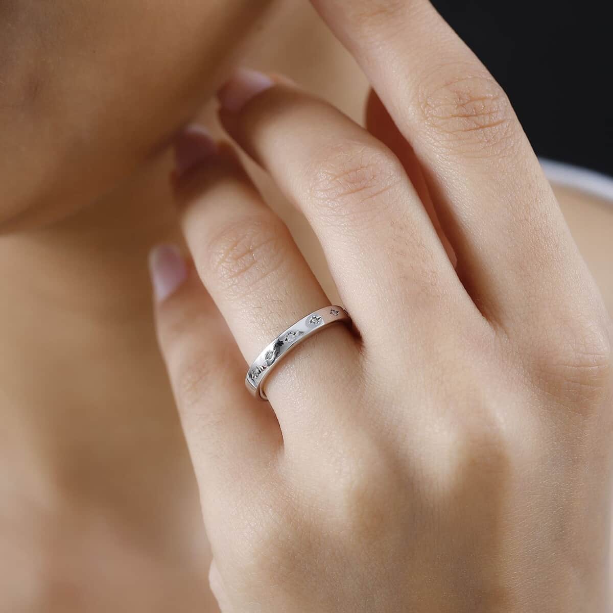 Diamond Accent Ring in Platinum Over Sterling Silver (Size 6) image number 2