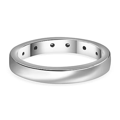 Diamond Accent Celestial Starburst Band Ring in Platinum Over Sterling Silver (Size 6.0)