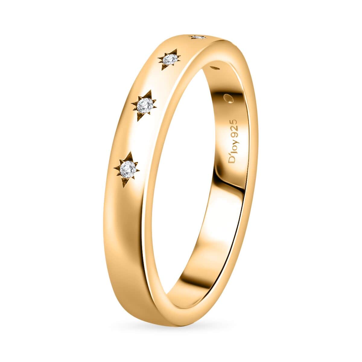Diamond Accent Celestial Starburst Band Ring in Vermeil Yellow Gold Over Sterling Silver (Size 6.0) image number 3