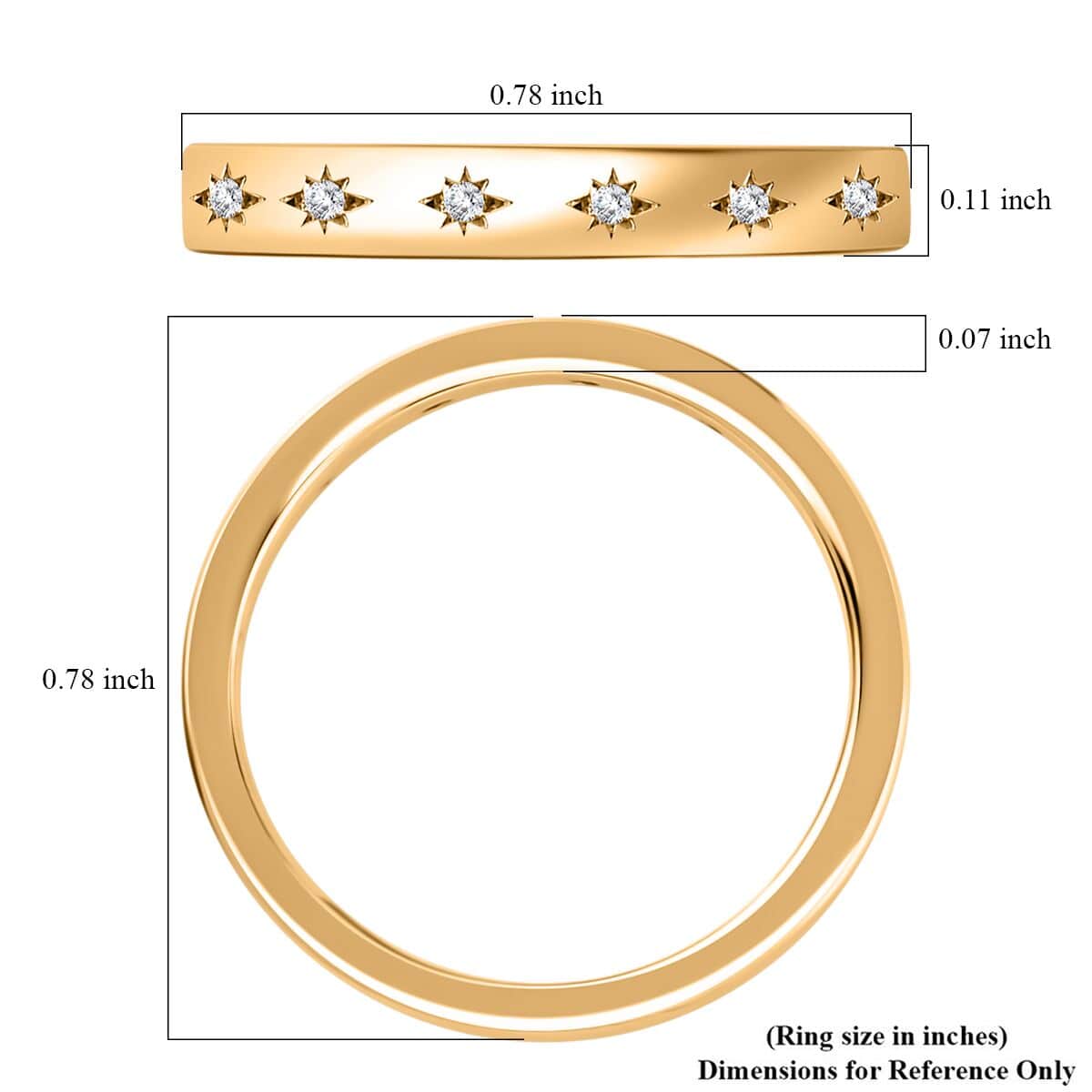 Diamond Accent Celestial Starburst Band Ring in Vermeil Yellow Gold Over Sterling Silver (Size 8.0) image number 5