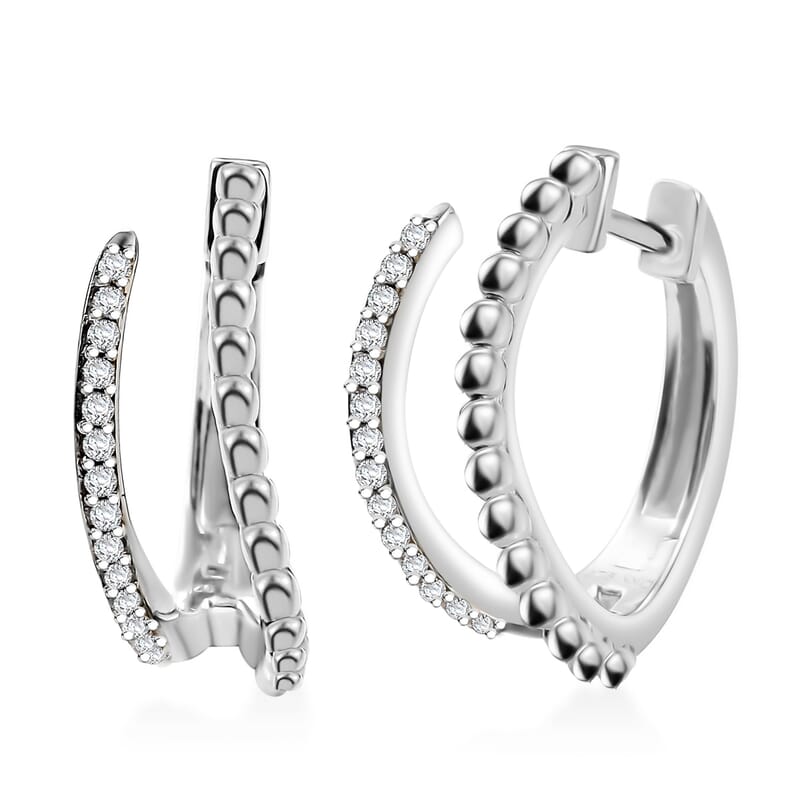 Moissanite 0.30 ctw Earrings in Platinum Over Sterling Silver