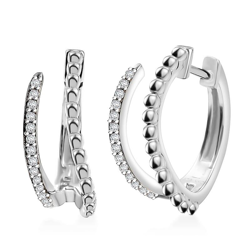 Moissanite 0.30 ctw Earrings in Platinum Over Sterling Silver