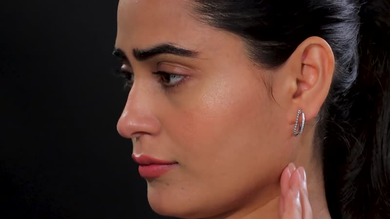 Moissanite Earrings in Platinum Over Sterling Silver 0.30 ctw
