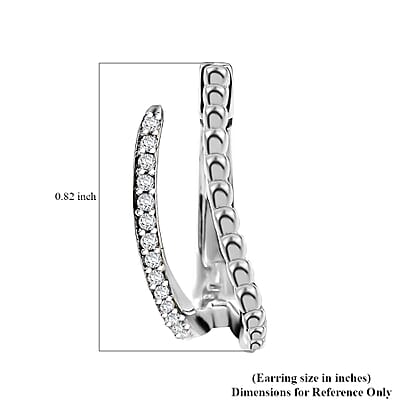 Moissanite 0.30 ctw Earrings in Platinum Over Sterling Silver