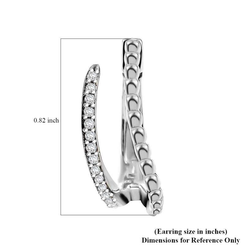 Moissanite 0.30 ctw Earrings in Platinum Over Sterling Silver