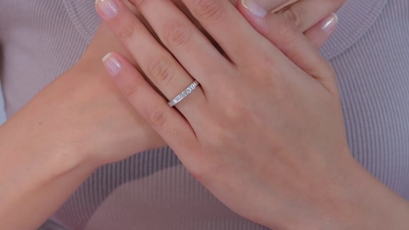 Diamond Half Eternity Band Ring in Platinum Over Sterling Silver (Size 6) 0.25 ctw