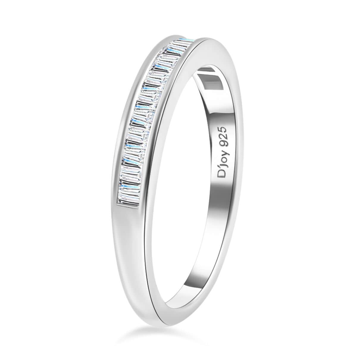 Mother’s Day Gift Diamond Half Eternity Band Ring in Platinum Over Sterling Silver (Size 6) 0.25 ctw image number 3