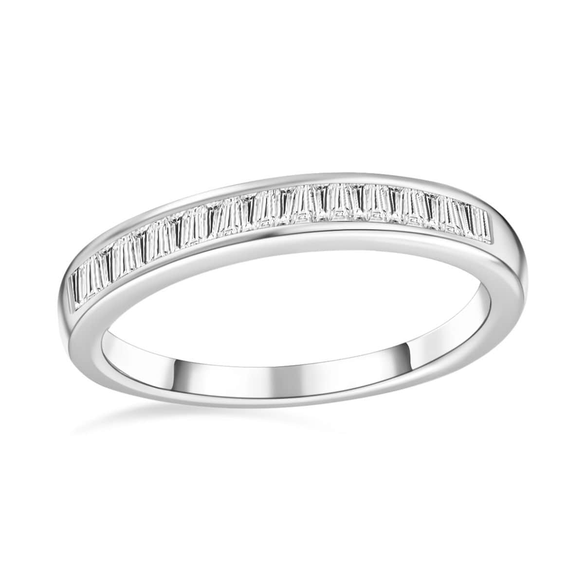Diamond Half Eternity Band Ring in Platinum Over Sterling Silver (Size 7.0) 0.25 ctw image number 0