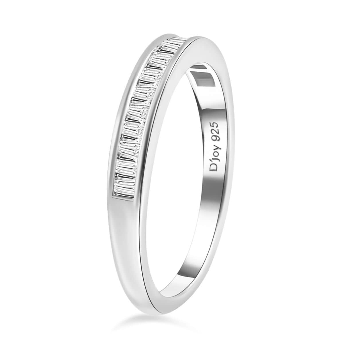 Diamond Half Eternity Band Ring in Platinum Over Sterling Silver (Size 9.0) 0.25 ctw image number 3