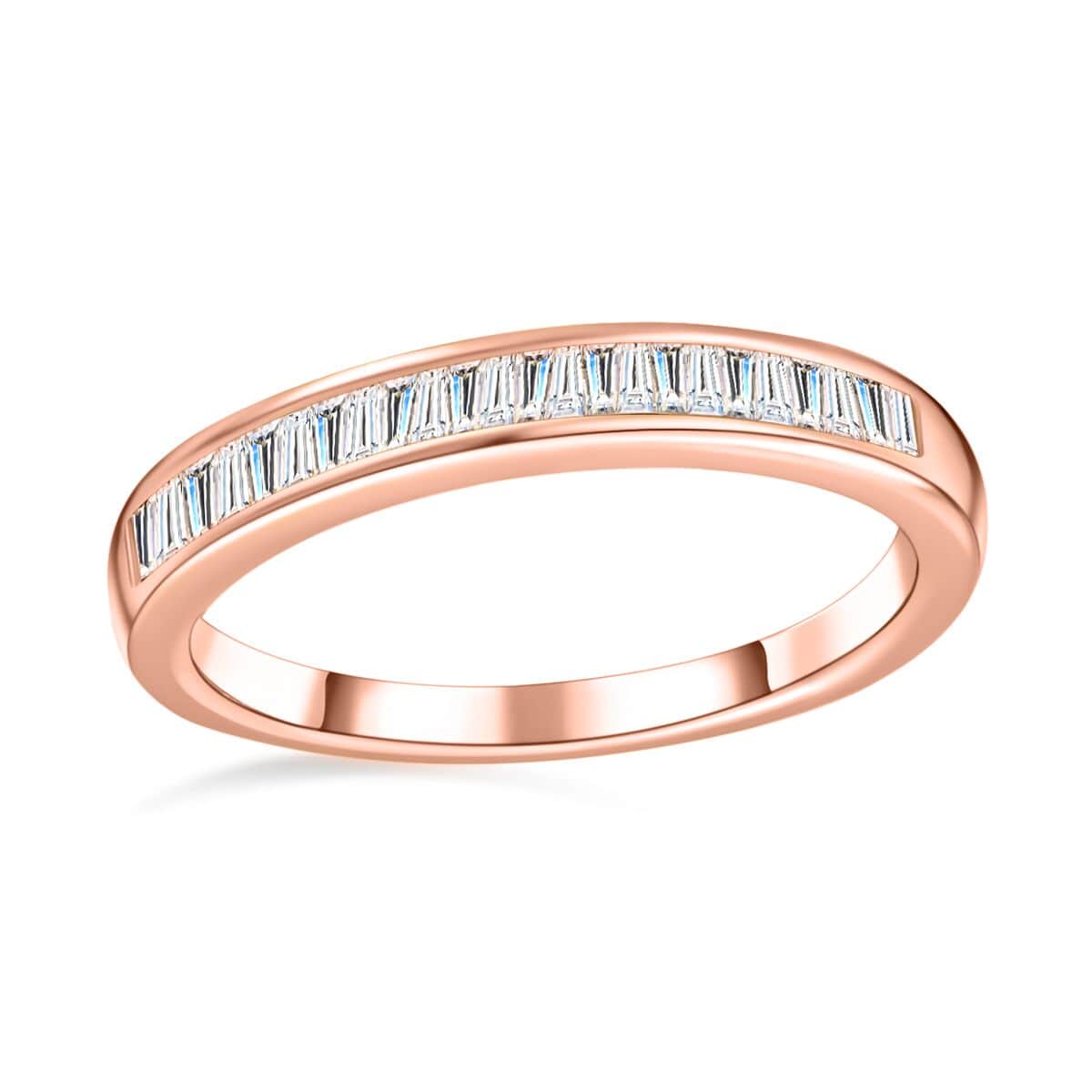 Diamond Half Eternity Band Ring in Vermeil Rose Gold Over Sterling Silver (Size 6.0) 0.25 ctw image number 0