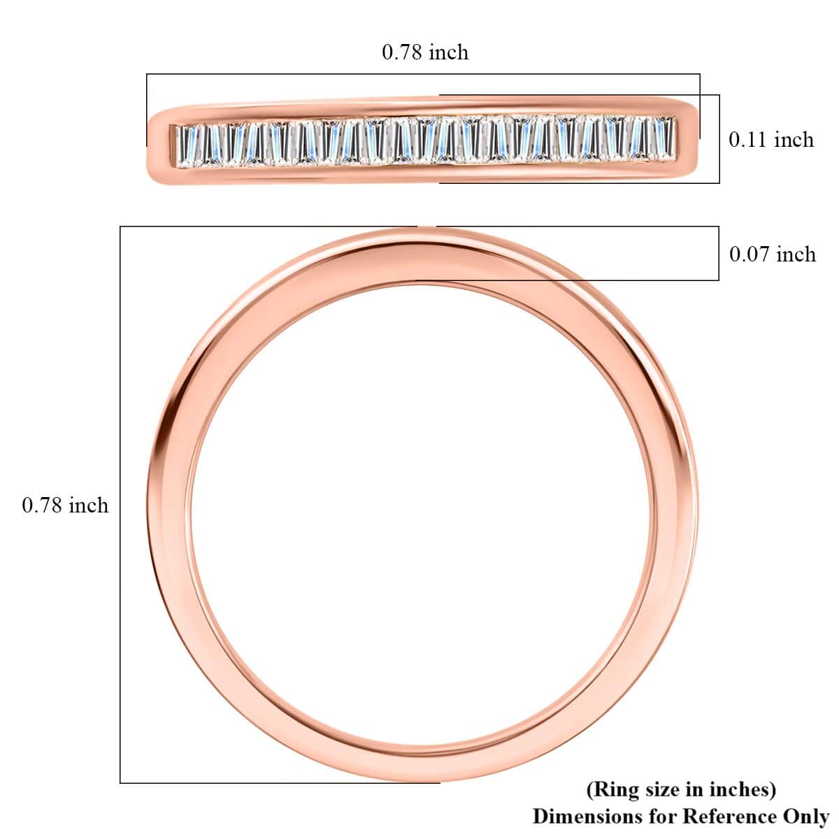 Diamond Half Eternity Band Ring in Vermeil Rose Gold Over Sterling Silver (Size 6.0) 0.25 ctw image number 5