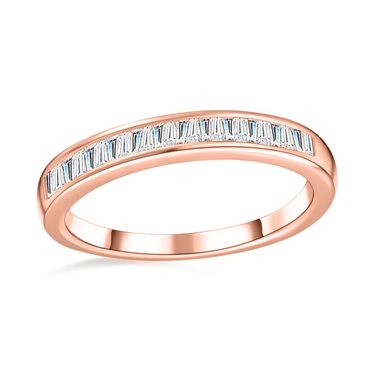 Diamond Half Eternity Band Ring in Vermeil Rose Gold Over Sterling Silver (Size 7.0) 0.25 ctw image number 0