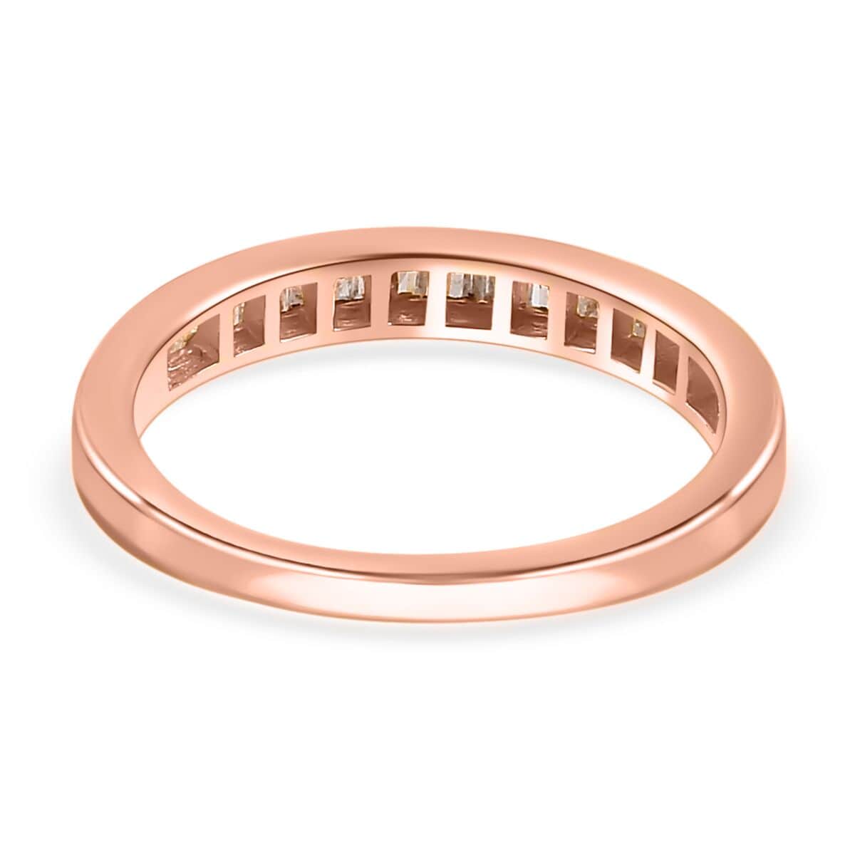 Diamond Half Eternity Band Ring in Vermeil Rose Gold Over Sterling Silver (Size 7.0) 0.25 ctw image number 4