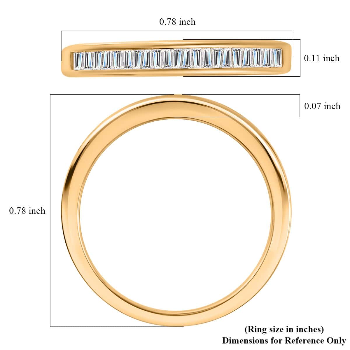 Diamond Half Eternity Band Ring in Vermeil Yellow Gold Over Sterling Silver (Size 6.0) 0.25 ctw image number 5