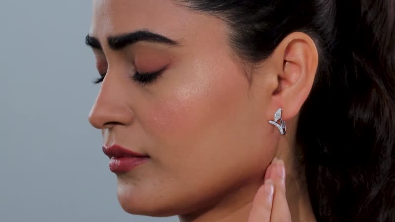 Moissanite Earrings in Platinum Over Sterling Silver 1.25 ctw