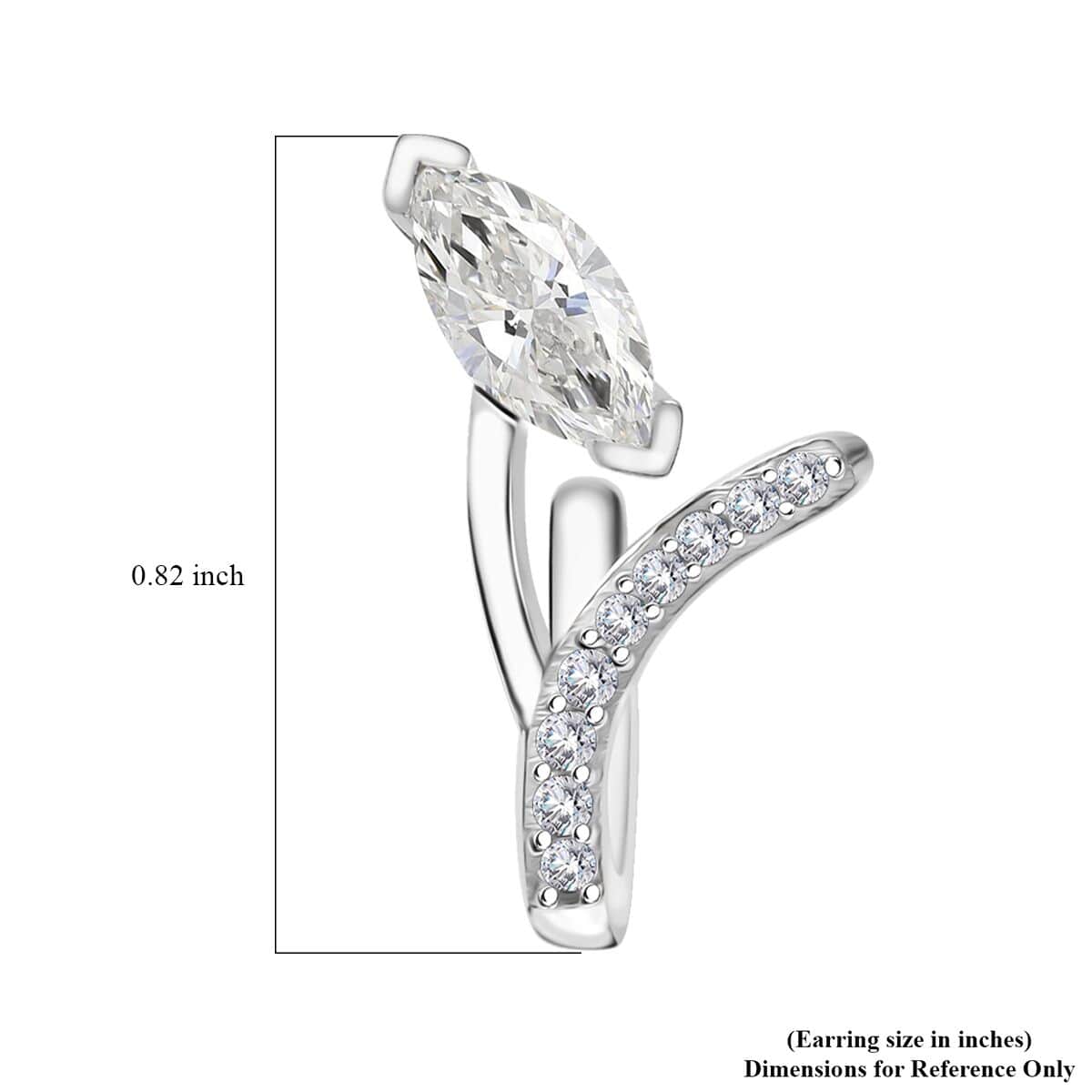 Moissanite 1.25 ctw Earrings in Platinum Over Sterling Silver  image number 5